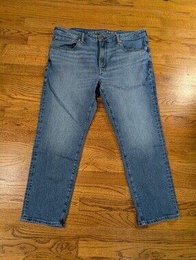 American Eagle Men's Jeans Stretch AirFlex+ Slim Straight Medium Wash Size 38x30